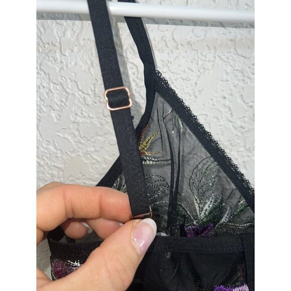 Inc Intimates Bodysuit Lingerie Top Embroidered Floral Butterflies Small NEW 1A - Picture 12 of 12